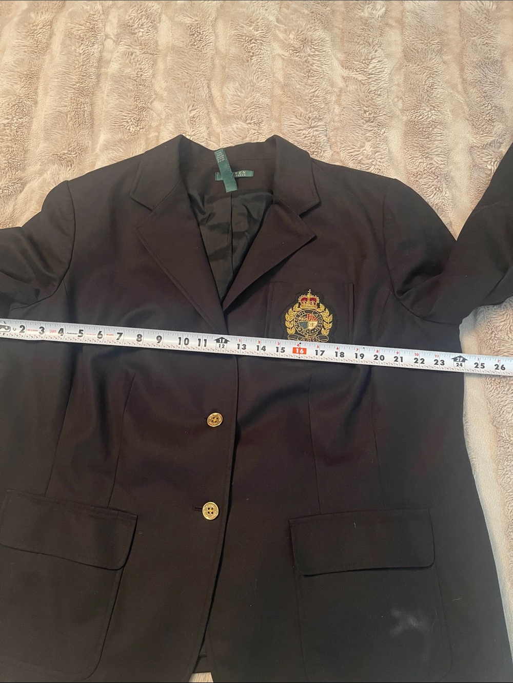 Ralph Lauren Black Blazer with Embroidered Crest and Gold Buttons - Picture 6 of 9